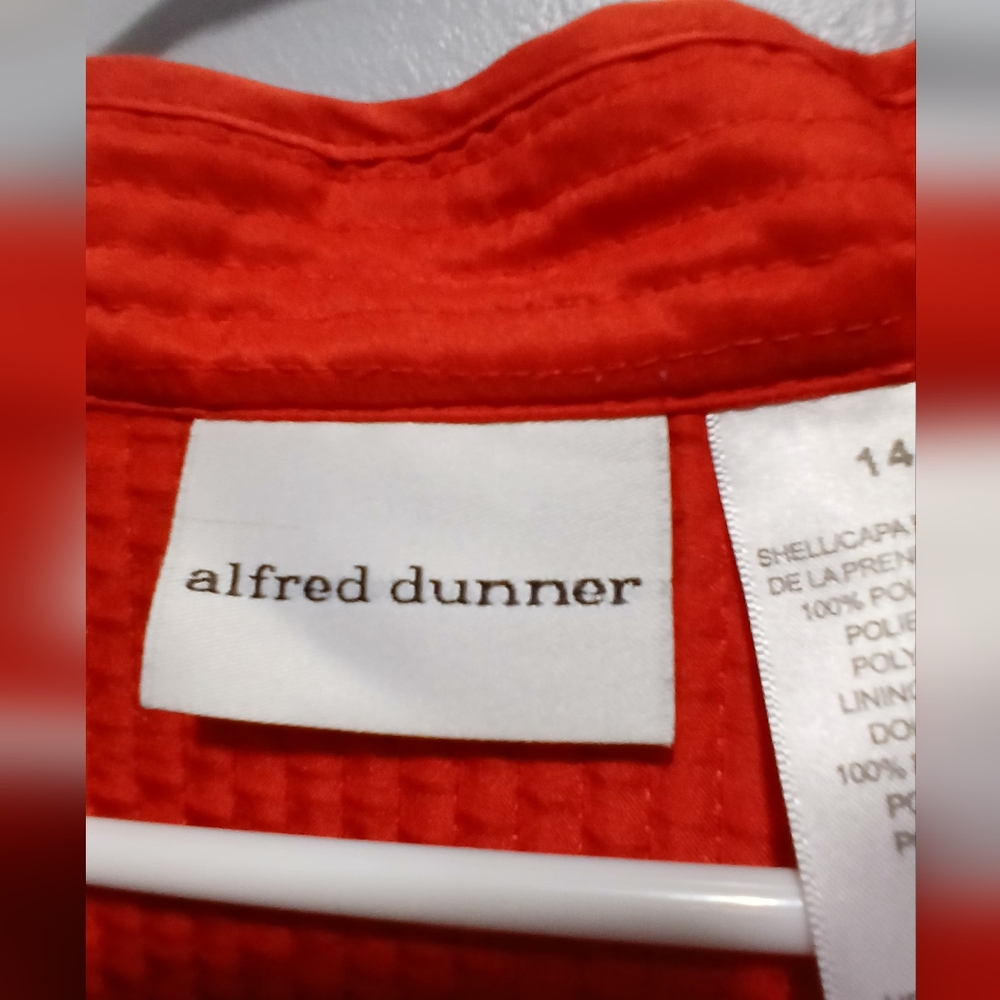 Floral Vibrant Orange Lining Open Front Shacket Womens 14 Lightweight Spring - Picture 2 of 7